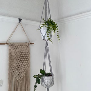 Macrame Double Plant Hanger | Long Plant Hanger | Tiered Planter | Indoor Hanging Plant Holder