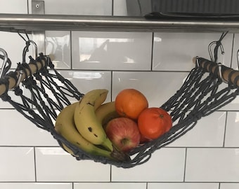 Hamaca de macramé con forma de fruta hecha a mano / Almacenamiento para debajo del gabinete de cocina