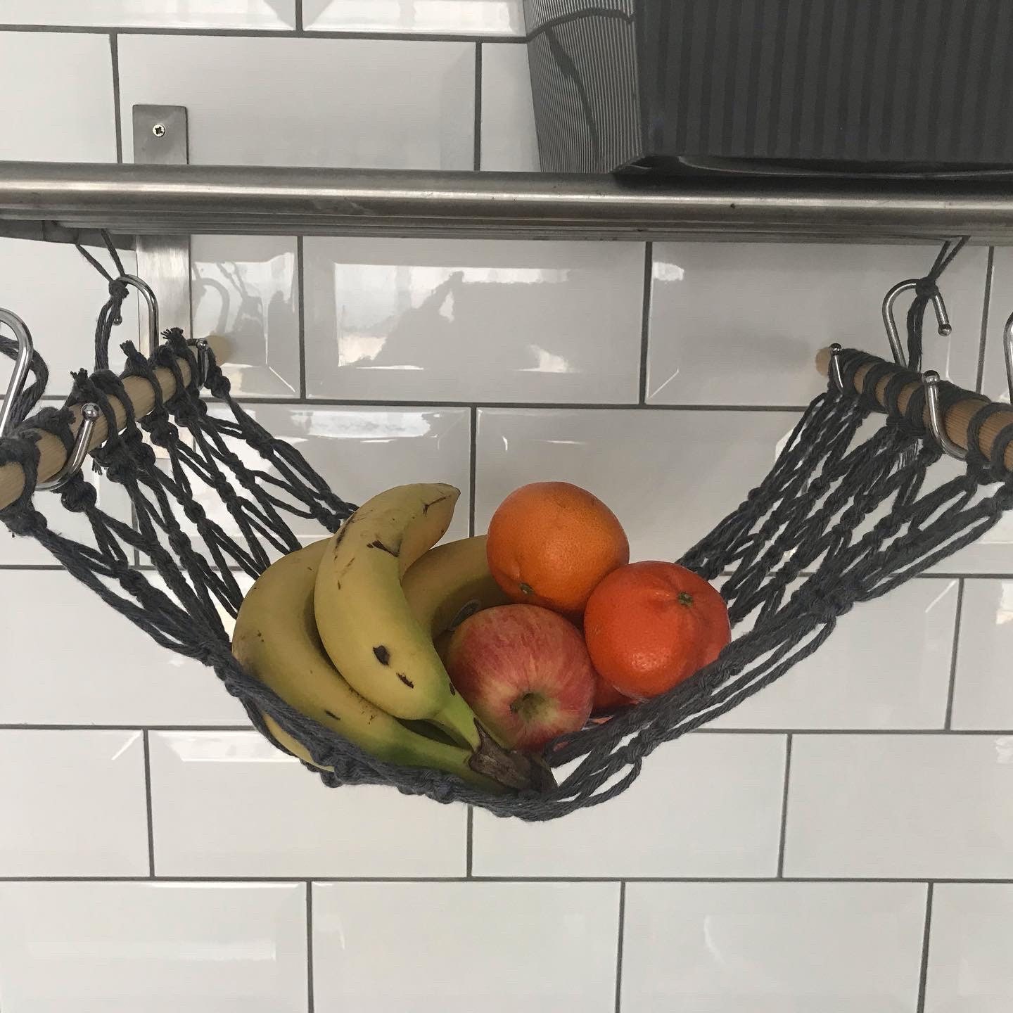 Corbeille à fruits à 3 étages en métal robuste à suspendre pour la cuisine,  rangement de légumes, support de fruits amovible, économiseur d'espace sur