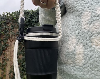 Adjustable Coffee Cup Holder Drink Carrier Strap