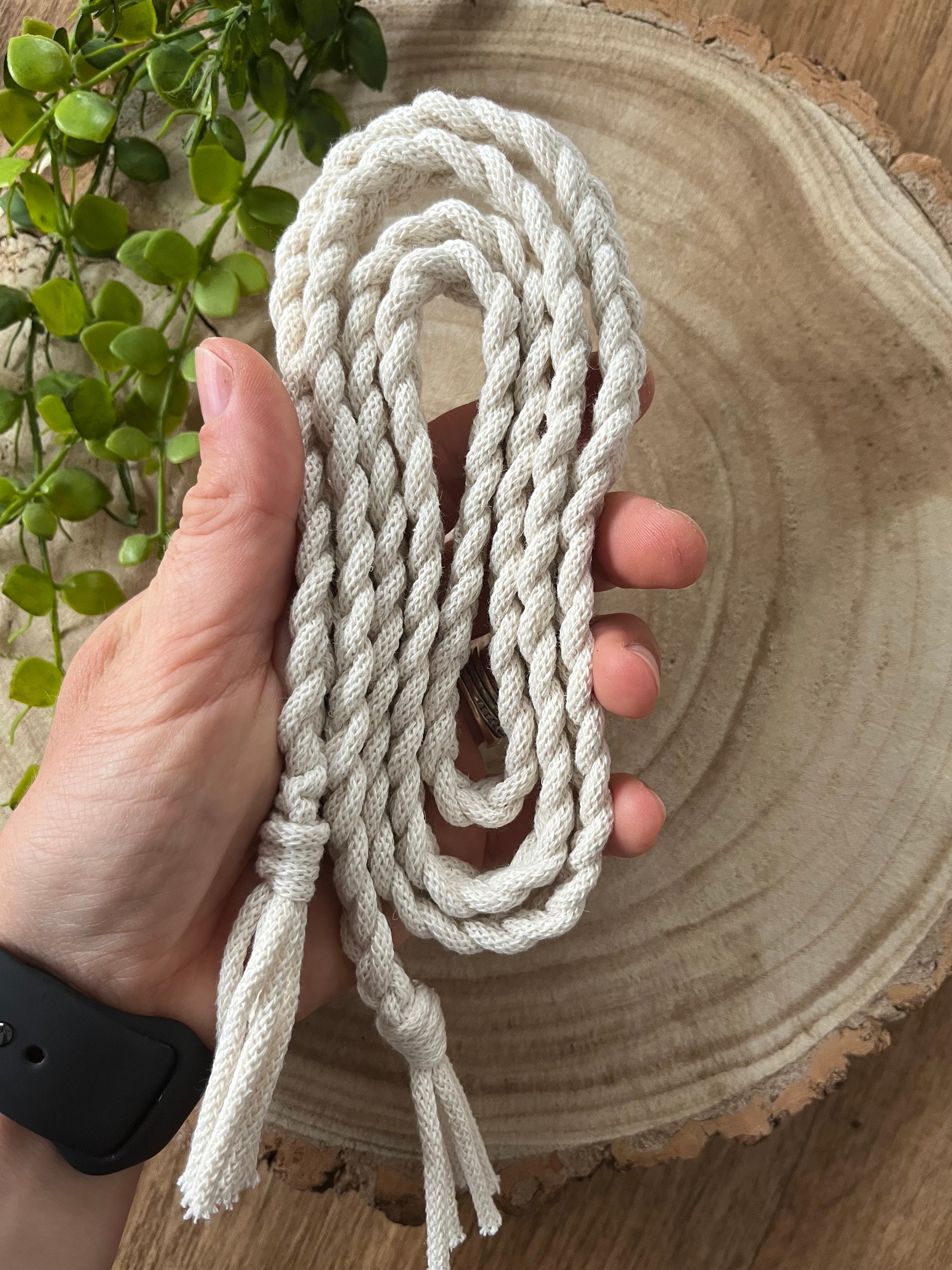 SEVEN BY SEVEN ／　COTTON ROPE BELT Natural Braided Belt, Macrame Belt, Knot Belt, Rope Belt