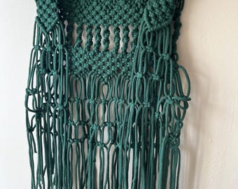 Gilet en macramé fait main | Tenue de festival bohème | Gilet à franges | Gilet à franges