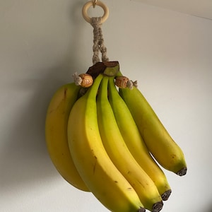 Taupe Banana Hanger: Hanging Fruit Basket, Kitchen Storage