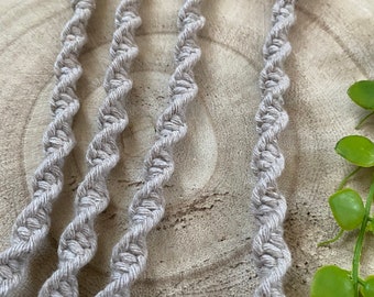 2 Ferma Tenda Boho In Tessuto Fatto A Mano Con Foglia E Perline Di Legno – Beige, 40 Cm, Regolabili - 2