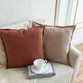 Flanged Linen Pillow Cover: Stone Washed European Flax with Wood Button