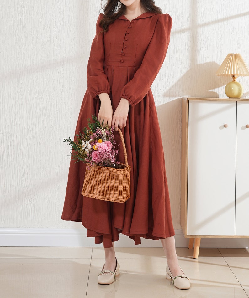 Linen Classy and Elegant Dresslinen Button Down Dress in Etsy