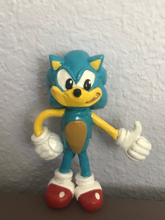 Hand Sculpted Sonic Polymer Clay Figurine -  Hong Kong