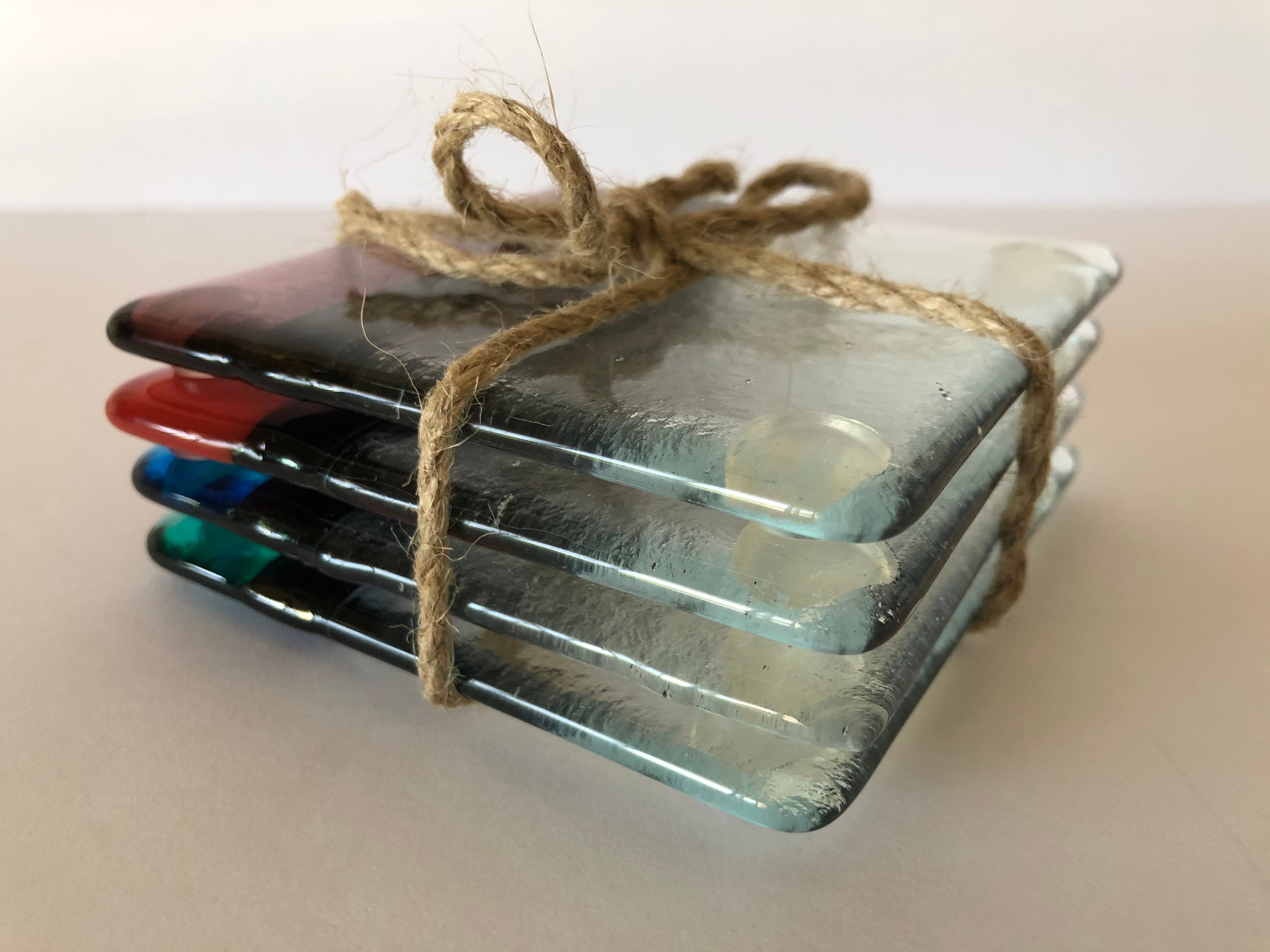 Fused Glass Coasters Glass Coasters Bar ware Wine Coaster Etsy