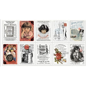 SEW JOURNAL Needlebook Patch Panel Panel by J. Wecker Frisch for Riley Blake Designs