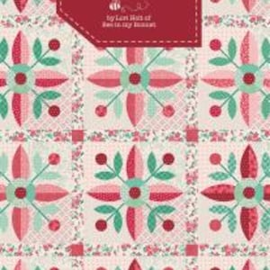 May include: A quilt pattern titled "Vintage Applique" with a repeating floral design in red, teal, and cream. The pattern includes the finished size of 59" x 68.5". The cover features text by Lori Holt of Bee in my Bonnet.