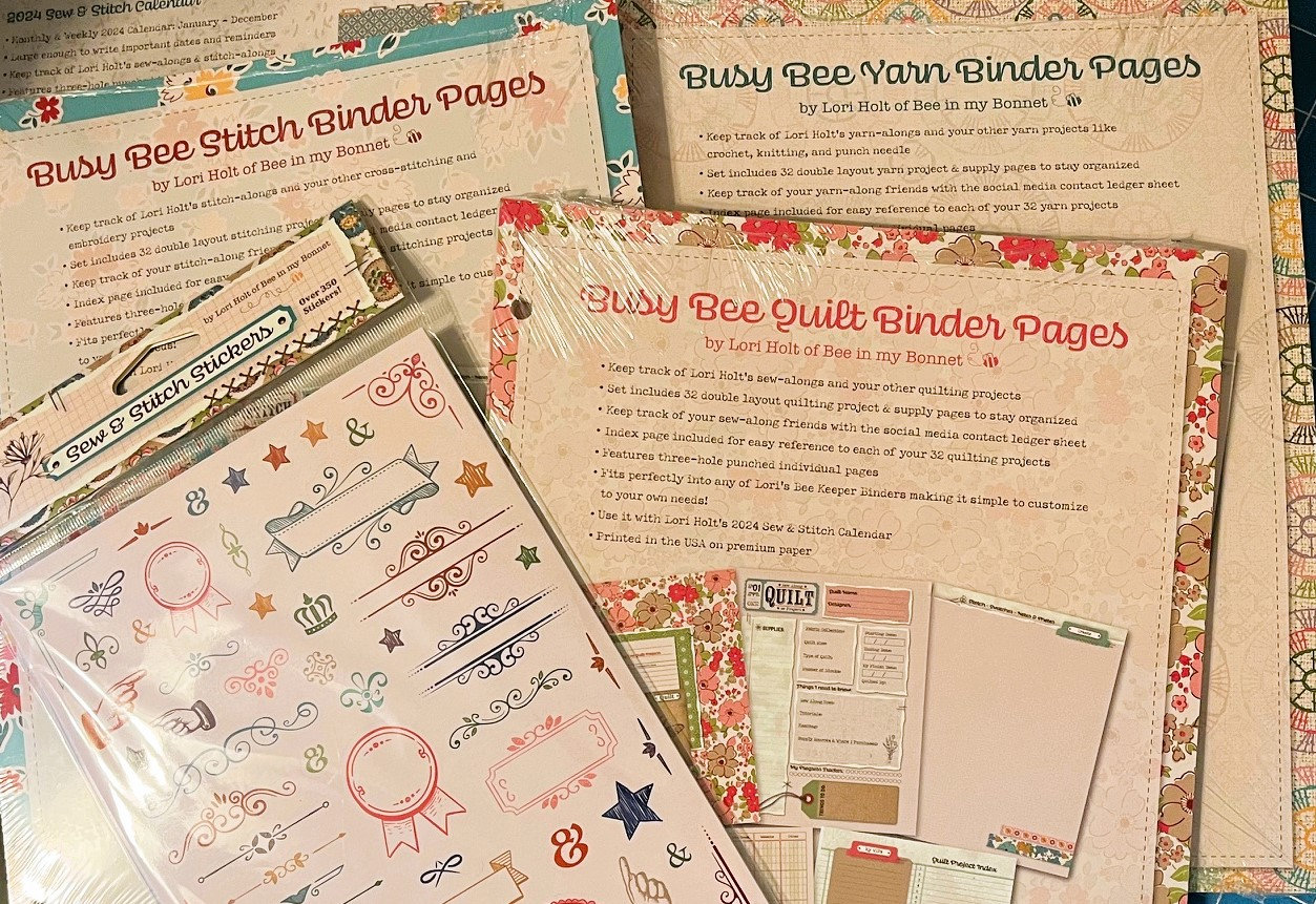 Lori Holt 2024 SEW & STITCH Binder Calendar. Sew and Stitch Sticker