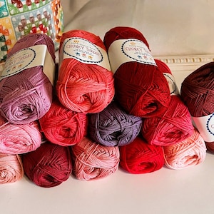 CHUNKY THREAD YARN by Lori Holt Variety of Pink, Red and Purple Colors. Blush, Cayenne, Frosting, Plum, Red, Tea Rose and so many more...