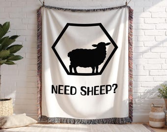 Sheep Silhouette Need Sheep? Woven Blanket, Settlers of Catan Throw