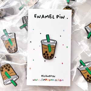 Boba Enamel Pin, Asian pin, Korean Pin, Rice Pin, Cute Asian Pin, Cute pin, White pin, Enamel pin, K-pop Pin