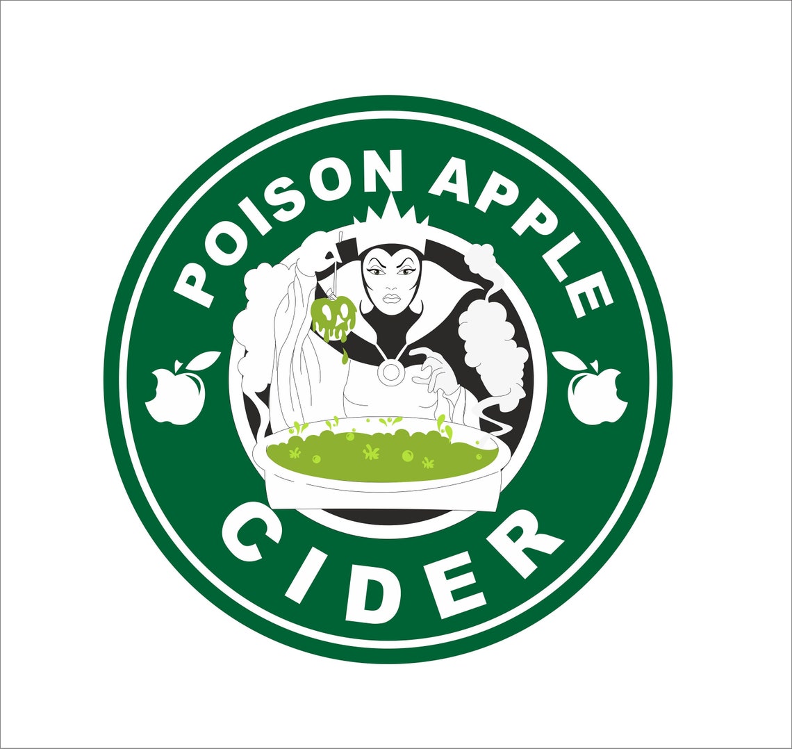 Starbucks Poison apple with the evil queen vector design Etsy