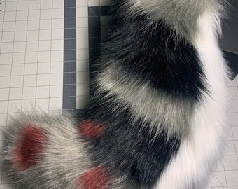 Autumn Burgandy Wolf Racoon Canine Furry Cosplay Tail
