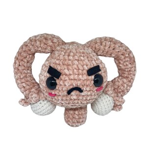 Huge Angry Uterus, Uterus, pink, plush, plushie, decor, handmade, made to order, Crochet