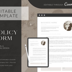 EDITABLE Salon Policy Form for Estheticians & Beauty Businesses, Late Cancellation No Shows Form, Minimal Neutral Design