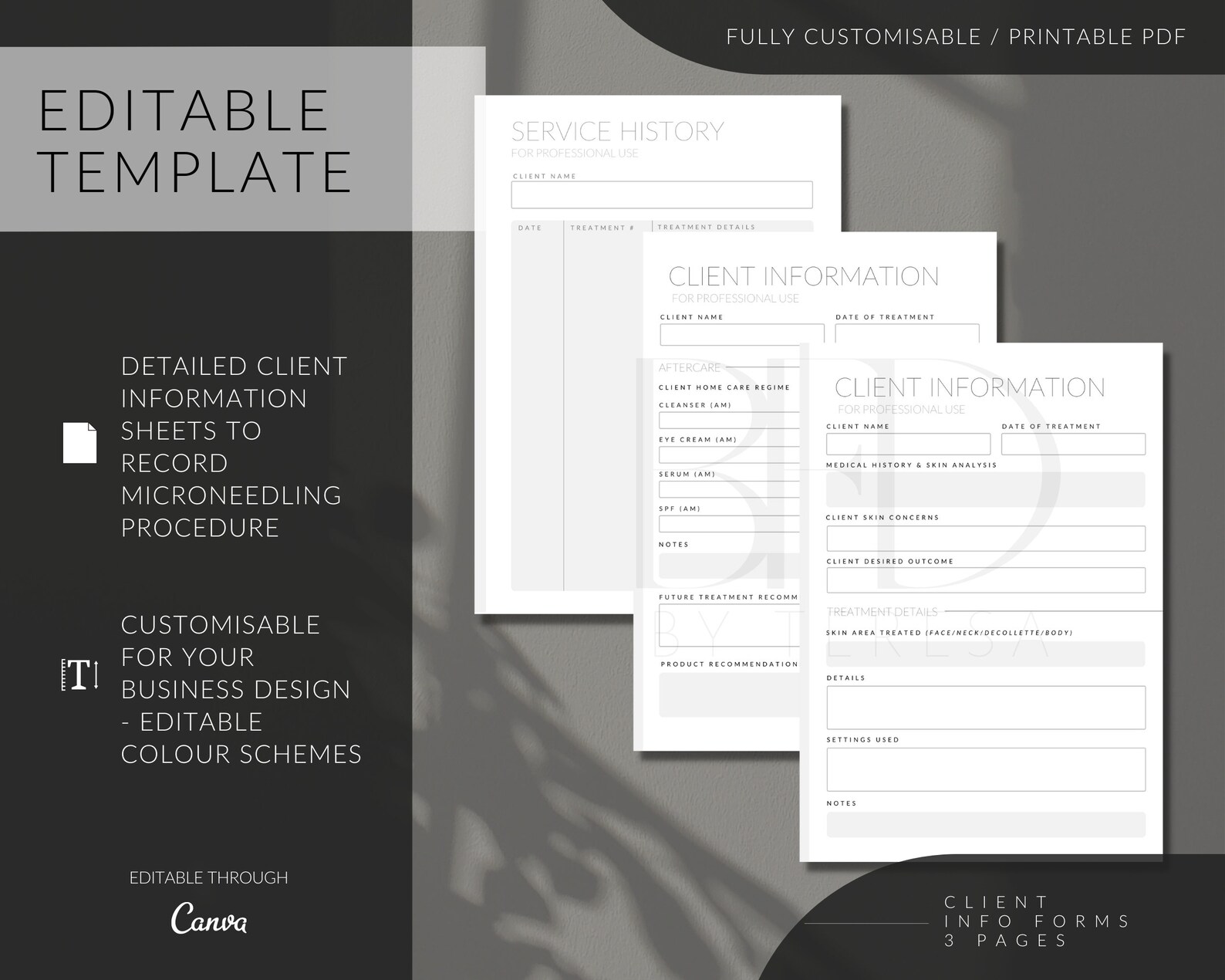 EDITABLE Microneedling Form Bundle, Microneedling Consent Forms ...
