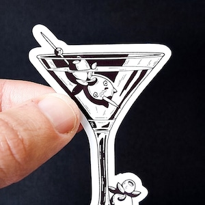 Vinyl Aufkleber - Smoliv Martini Cocktail - Horror Food Pocket Beast Aufkleber - 3 Zoll Wetterbeständiger Aufkleber