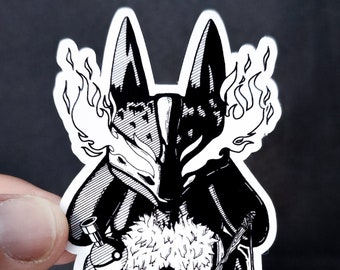 Lucario Anubis - Weather Resistant Vinyl Sticker - Egyptian Horror Pocket Beast Art