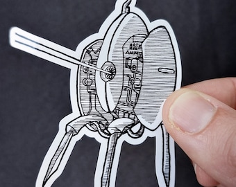 Vinyl Sticker - Turret - Portal Inspired Sticker - 3 inch Weather Resistant Sticker