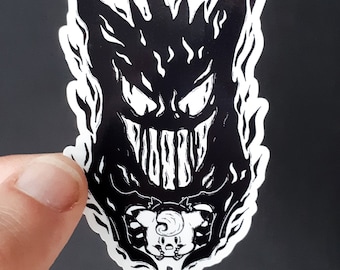 Vinyl Sticker - Gengar Shadow of Clefable - Horror Pocket Beast Sticker - 3 inch Weather Resistant Sticker