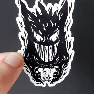 Vinyl Sticker - Gengar Shadow of Clefable - Horror Pocket Beast Sticker - 3 inch Weather Resistant Sticker