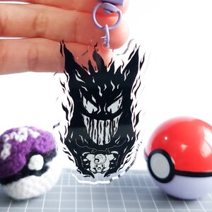Gengar Shadow of Clefable Acrylic Charm - Pocket Beast Keychain