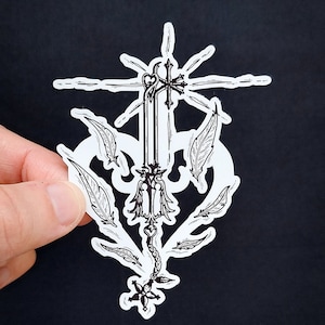 Vinyl Sticker - Oathkeeper Keyblade - Kingdom Hearts Inspired Sticker - 3 inch Weather Resistant Sticker