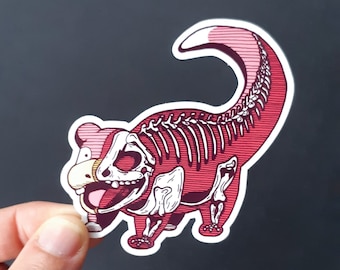 Vinyl Sticker - Slowpoke Anatomy - Horror Pocket Beast Sticker - 3 inch Weather Resistant Sticker