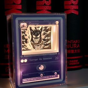 3D-ruilkaart Shadow Box Gengar Shadow of Clefable - Diorama voor oplichtende ruilkaarten