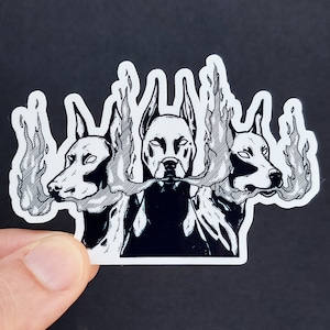 Pegatina de vinilo - Cerberus Hell Hound - Pegatina resistente a la intemperie de 7,6 cm