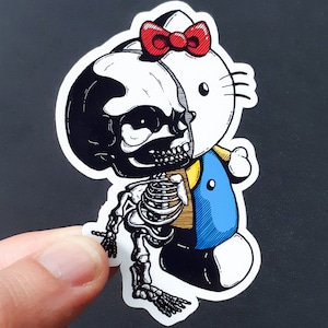 Vinyl Sticker - Little Anime Cat Girl Anatomy Inspired Sticker - 3 inch Weather Resistant Sticker