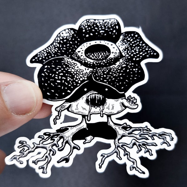 Vinyl Sticker - Corpse Lily Vileplume - Horror Pokemon Inspired Sticker - 3 inch Weather Resistant Sticker