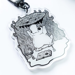 Psyduck satânico acrílico charme - bolso besta chaveiro