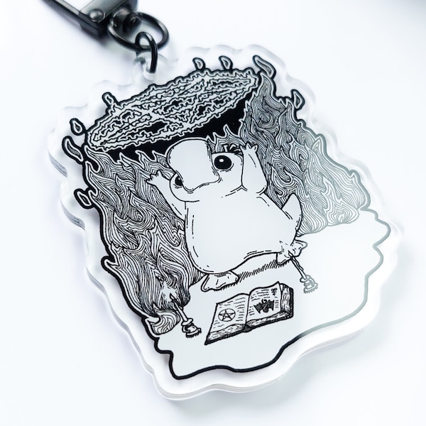 Satanic Psyduck Acrylic Charm - Pokemon Keychain