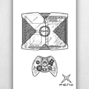 Xbox Xray - Poster del progetto artistico della console di gioco retrò Xbox