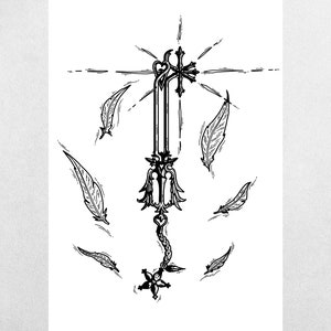 Oathkeeper Keyblade - Impression d'art inspirée de Kingdom Hearts Poster