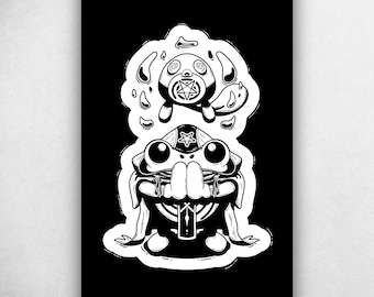 Poliwhirl Cultist and Possessed Poliwag - Pocket Beast Art Print