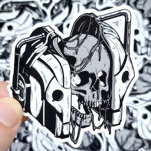 Vinyl Sticker - Cyber Human Anatomy - Whovian Inspired Sticker - 3 inch Weather Resistant Sticker