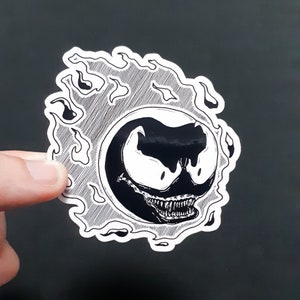 Vinyl Sticker - Gastly - Venom - Horror Pocket Beast Sticker - 3 inch Weather Resistant Sticker