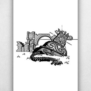 Poster Decayed Guardian - Legend of Zelda : Breath of the Wild / Hyrule Warriors Age of Calamity, impression d'art