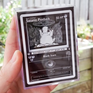 3D Trading Card Shadow Box Satanischer Psyduck - Leuchtendes Sammelkarten-Diorama