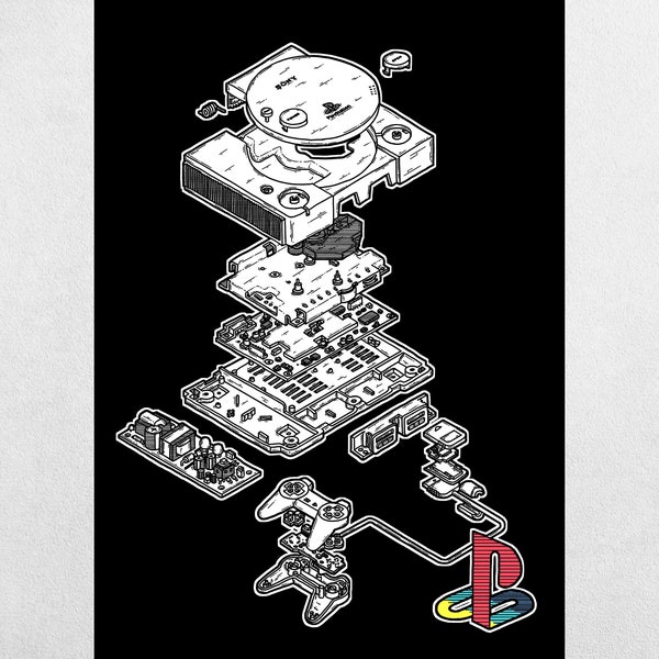 Exploded PS1 - Art Print Poster