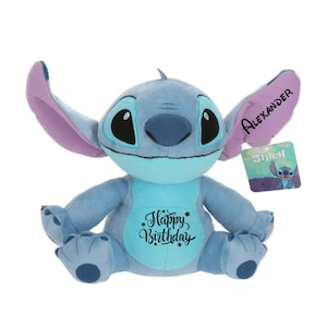 Personalized Birthday Stitch plush. Happy Birthday plush