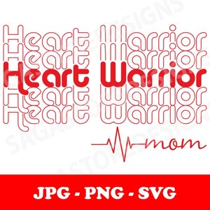 Heart warrior mom jpg, png, svg