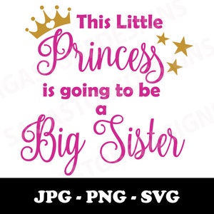 This little princess is going to be a big sister svg, png, jpg.