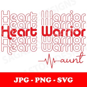 Heart warrior aunt jpg, png, svg