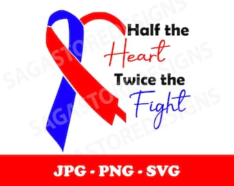 Halbherz zweimal der Kampf jpg, png, svg. Herz Krieger svg. chd Awareness png